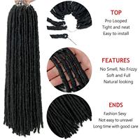 Vigorose vendite calde 18 pollici naturali lunghe finte Locs trecce all'uncinetto morbide che temono capelli sintetici intrecciati per donne nere