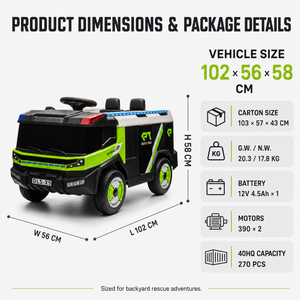 Nouveau modèle 2026, très demandé : <span class=keywords><strong>Camion</strong></span> <span class=keywords><strong>de</strong></span> pompiers électrique <span class=keywords><strong>12V</strong></span> 4.5AH pour enfants, véhicule porteur à batterie avec suspension intégrale - Product Image 1