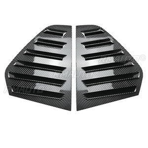 Glossy Black/Carbon Look Car Rear <b>Window</b> Shutter Cover Trim <b>Window</b> Louver Side <b>Vent</b> Trim for Volkswagen Golf 8 MK8 2020+ - Product Image 3