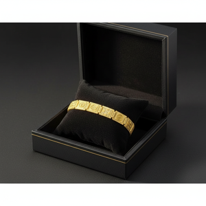 <b>Mens</b> Bracelet 22K Yellow Traditional and Modern Jewelry Gold <b>Mens</b> Bracelet with Designer Square Pattern Links Premium Finish - Product Image 3