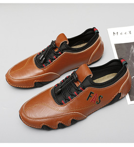 Chaussures décontractées pour hommes OEM en cuir véritable, imperméables, respirantes, légères, tendance printemps-automne-hiver, mocassins - Product Image 3