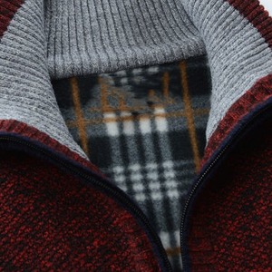 Cardigan à col châle pour hommes, coupe ajustée, pull en tricot torsadé noir, fermeture à glissière, poches anti-boulochage, respirant, hiver - Product Image 2