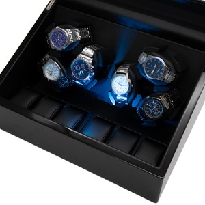 Bán buôn Chất lượng cao <span class=keywords><strong>Glossy</strong></span> sơn mài xem Shaker 6 đồng hồ lưu trữ với 6 rotator tự động xem Winder - Product Image 5