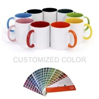 Tasses à café populaires personnalisées avec logo OEM/ODM, 11 oz, en porcelaine, styles multicolores, avec poignée, pour cadeaux souvenirs