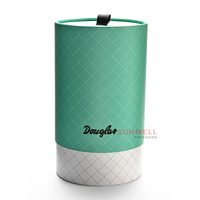 Boîte en papier rigide ronde télescopique personnalisée de luxe avec impression personnalisée, laminage mat et ruban en satin noir pour l'emballage de chocolat