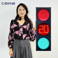 Feux de signalisation piétonnière LED Cishine 100mm/200mm/300mm rouge vert jaune 12-24VDC 220V avec minuteur de compte à rebours