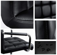 Chaise de bureau avec bras/roues pour étudiants pivotant en similicuir ordinateur domestique noir