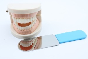 Dental Mouth Mirror Stainless Steel two Sided Blue Handle Intraoral Examination <b>Tool</b> with <b>silicone</b> handle fog free - Product Image 6