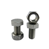 Baut dan Mur Kepala Heksagonal DIN933/DIN931 Baja Tahan Karat & Titanium, Finishing Polos, Ulir Penuh, Harga Pabrik