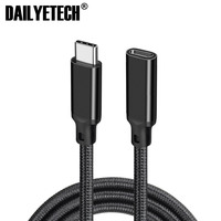 Kabel ekstensi Tipe C USB lengkung, kabel ekstensi tipe-c 1M 100W PD 5A 4K 60Hz 20Gbps USB-C Gen 2 kabel ekstensi
