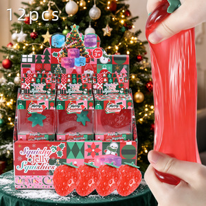 Articles fantaisie de Noël : Jouet de pincement et de relaxation en maltose, grande fraise rouge - Product Image 6
