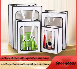 Sac cadeau transparent de fenêtre de niveau d'explosion d'épaisseur personnalisée sac cadeau de fleurs emballage avec cadeau à la main du Vietnam - Product Image 5