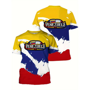 Camiseta de Verano Casual de Manga Corta para Hombre, con Estampado 3D de <span class=keywords><strong>Venezuela</strong></span>, Tejido Holgado, Anti-Pilling, 100% Algodón, 180 Gramos - Product Image 6