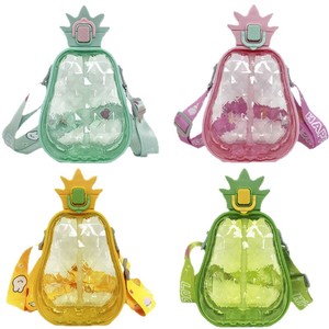 Borraccia Sportiva per Bambini da 600ml, Design Creativo a Forma di Ananas, in Plastica, con Tracolla e Cannuccia, per Attività all'Aperto - Product Image 1