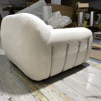 Laine d'agneau de mouton moderne nordique unique hôtel Accent Poltrona rembourré blanc laine d'agneau salon balcon fauteuil de loisirs paresseux