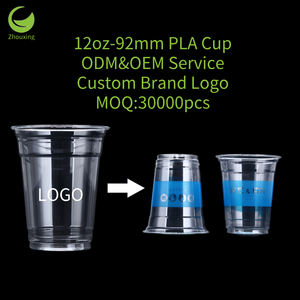 Takeaway Biodegradable 12oz Recyclable Food Grade PLA Clear Single Wall <strong>Cups</strong> Single Use Custom Wholesale Disposable UV Printing - Product Image 6