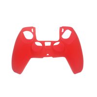 Étui en caoutchouc de couleur rouge solide, housse de protection souple en silicone pour manette PS5, protection de manette de jeu
