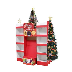 Custom High Quality Christmas Food beverage Promotion Cardboard Display Stand For Retail