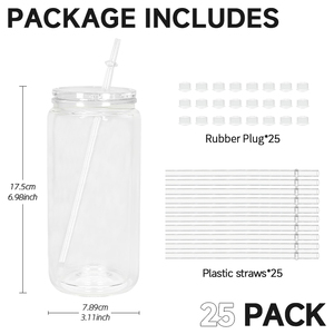Vasos Personalizados de 20 oz de Plástico Rígido para Sublimación con Fondo Redondo Tipo Globo de Nieve, con Tapa y Popote para Fiestas y Jugos - Product Image 3