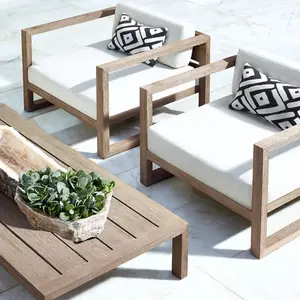 Modernismo di dimensioni classiche materiali superiori mobili da giardino adatto spazio più piccolo Teak Lounge divano singolo da esterno