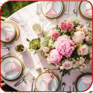 Carte de table en papier inscriptible en forme de verre à cocktail pour l'attribution de places, pour mariages, fêtes, anniversaires, hôtels, DIY - Product Image 6