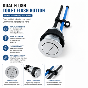 Bouton de chasse d'eau double action à tête plate 38 mm en plastique ABS compatible pour toilettes de salle de bain, hôtel, toilettes commerciales, pièces de rechange - Product Image 1