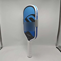 Ventes en gros de raquettes de pickleball en fibre de carbone T700 intégrées, allongées, à pressage à chaud, de couleur bleue, pour adultes et enfants