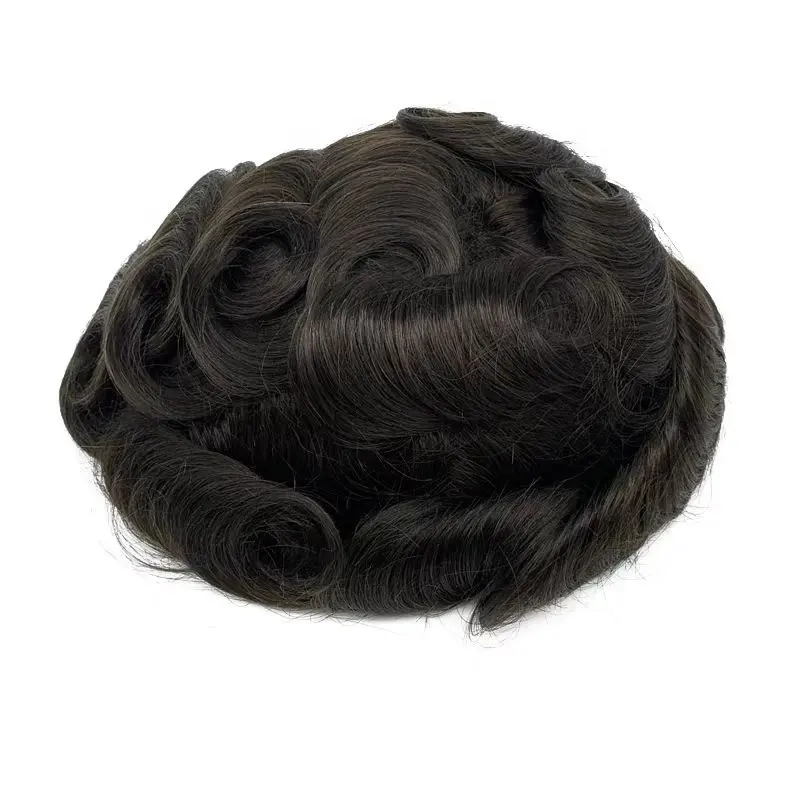 Tóc Giả Remy Tóc Người Toupee Tóc Mềm Thay Thế Tóc Người Đàn Ông Toupee Cho Màu Đen 100 Brazil Ren Thời Gian Kỹ Thuật Sóng