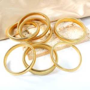 Cá Nhân Hợp Thời Trang Thời Trang Thép Không Gỉ Vòng Đeo Tay & <span class=keywords><strong>Bangle</strong></span> Đồ Trang Sức Thiết Kế Sáng Tạo Mạ Vàng Đàn Hồi Rắn <span class=keywords><strong>Bone</strong></span> Bangles - Product Image 2