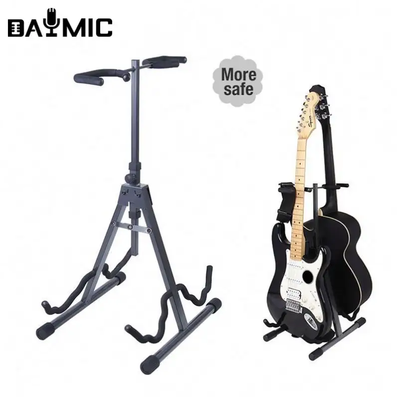 Professional DDP violin floor stand display a frame electric acoustic double guitar stand with hook