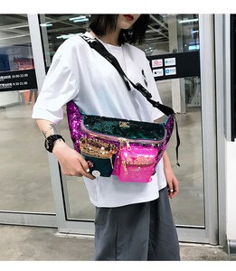 Mùa Hè Đường Phố Bling Lady Đầy Màu Sắc Hip Hop Sequin Fanny Pack Cô Gái Lấp Lánh Eo Belt Phụ Nữ Sling Túi Bán Buôn - Product Image 6