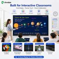 Tableau blanc interactif 55 65 75 86 pouces pour l'éducation, écran LCD 4K anti-reflet, tableau intelligent tactile 40 points, salles de classe, caméra IA 48MP