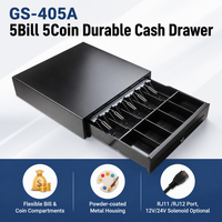 GSAN Tiroir-caisse 12V/24V de haute qualité pour système POS RJ11/RJ12/USB Till BOX avec 2 fentes à cocher 3 serrures Compteurs de caisse
