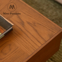 Table basse moderne en chêne massif avec plateau en parquet, table rectangulaire pour salon, table à thé en bois pour la maison et l'hôtel