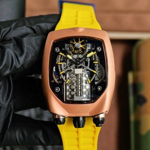 Orologio Meccanico Scheletrato di Alta Gamma, in Oro Rosa 18K, con Comodo Cinturino in Gomma Nera, Tourbillon Inclinato a 30 Gradi, Orologio di Lusso - Product Image 3