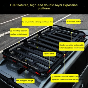 Porte-bagages de toit pour SUV tout-terrain ; Plateforme montée sur le toit éliminant les barres transversales ; Panier à bagages pour voitures OLIVER - Product Image 4