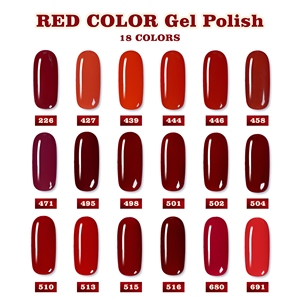Vente en gros OEM/ODM – Kit de <span class=keywords><strong>vernis</strong></span> gel UV rouge haute pigmentation longue tenue 18 couleurs – Étiquette privée personnalisée <span class=keywords><strong>pour</strong></span> salons de manucure et DIY - Product Image 2