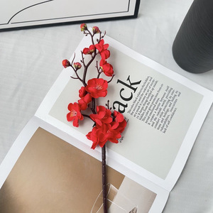 Branche de fleur de <span class=keywords><strong>prunier</strong></span> artificielle de style zen haut de gamme, toucher réel, simulation de fleur d'hiver pour la décoration de la maison ou du bureau d'inspiration orientale - Product Image 4
