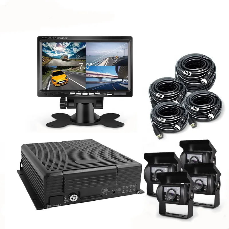 Conjunto completo de videovigilancia MDVR para vehículos, Kit de cámara Dvr móvil de 4 canales para camiones, venta al por mayor