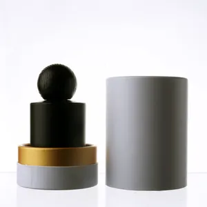 Perfume Bottle Matte Black 30ml 50ml 100ml Flat Shoulder Round Cylinder Glass Perfume Bottle