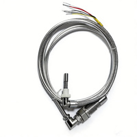 Sonde de température industrielle PT100 en acier inoxydable de type L, haute précision, à filetage, système 3 fils à sonde unique