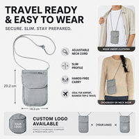 Portefeuille de voyage léger avec blocage RFID, porte-passeport, pochette de cou, avec emplacements pour cartes, pour hommes et femmes