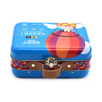 Belle Mini valise cadeau décorative rectangulaire en métal vintage avec poignée pour les voyages et les collations des enfants