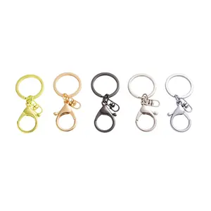 Key Ring Popular Classic Custom Colors Plated Snap Hook Lobster Clasp Key Hook Chain Jewelry Making For Keychain