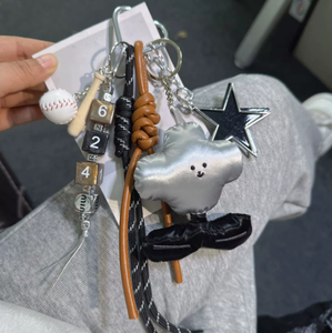 Colgante de cuerda tejida con estrella colgante de la serie color plata al por mayor, pequeño dije deslizante para bolso, regalo personalizado, colgante encantador - Product Image 2