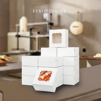 Scatole Quadrate Rigide in Carta Kraft Macaron con Finestra a Onda Grande, Rivestite UV, Materiali Riciclati per Alimenti, Vendita Diretta dalla Fabbrica YZ
