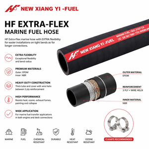 สายส่งน้ำมันเชื้อเพลิงทางทะเล New Xiang Yi มาตรฐาน CE ISO7840 แบบยืดหยุ่นพิเศษ พร้อมท่อเหล็กเกลียว สำหรับเชื่อมต่อเครื่องยนต์บนดาดฟ้าเรือยอชท์ - Product Image 4