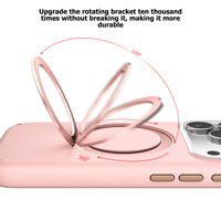 Étui de protection combiné antichoc avec béquille magnétique et support d'anneau, personnalisable avec logo OEM/ODM pour iPhone 17 Pro Max (vente en gros)