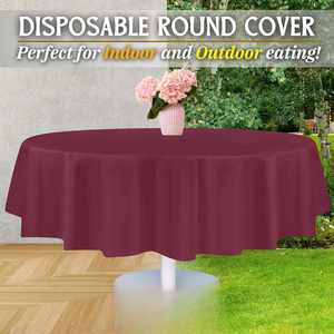 Wholesaler Premium Disposable Plastic <b>Tablecloth</b> 84" Inch Party Decorative <b>Round</b> <b>Table</b> Cover <b>for</b> <b>Round</b> <b>Tables</b> - Product Image 4