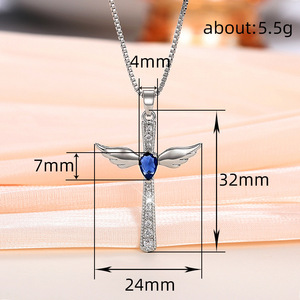 Collana con ciondolo a forma di ala d'angelo per donna, gioielli semplici e alla moda, regalo per l'uso quotidiano - Product Image 5
